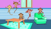 Beş Küçük Maymun - Five Little Monkeys Türkçe - Bebek Şarkıları - Çocuk Şarkıları - Adisebaba