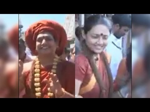 Swami Nithyananda and Ranjitha visits Tirumala in new look