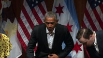 Obama regresa a la actividad pública impulsando a jóvenes