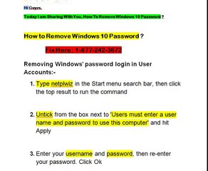 How to Remove Windows 10 Password ?