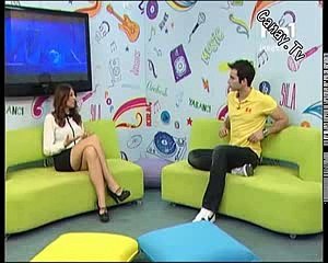Beautiful TV Presenter Showing Her Legs 4