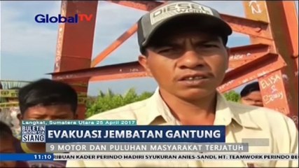 Jembatan Penghubung 3 Desa di Langkat Ambruk