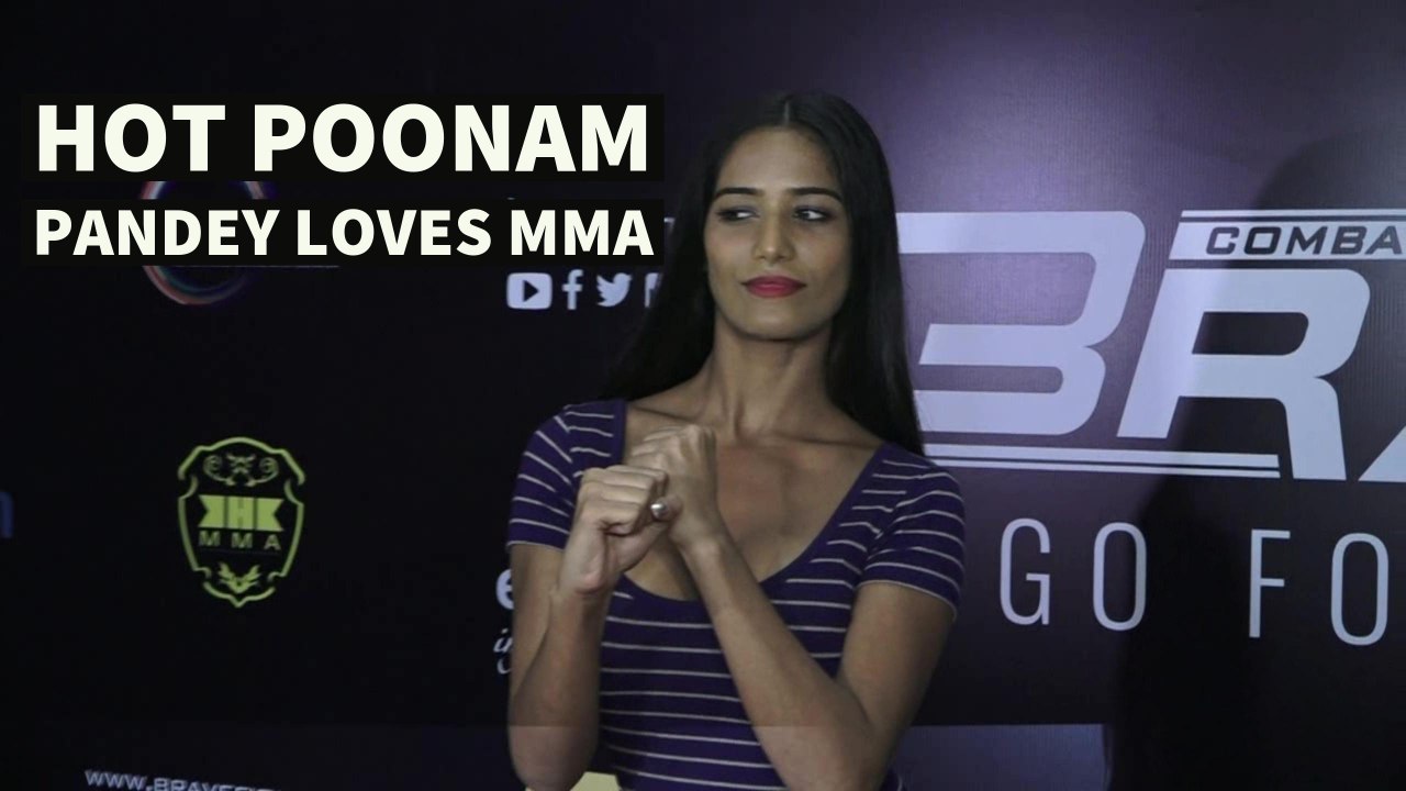 Poonam Pandey Exposing CLEAVAGE At The Launch of Bahrains Martial Arts