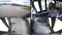 Çorum'da Halk Otobüsü Ile Tır'ın Çarpışma Anı Güvenlik Kamerasında