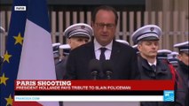 Paris Shooting: Hollande pays tribute to slain policeman