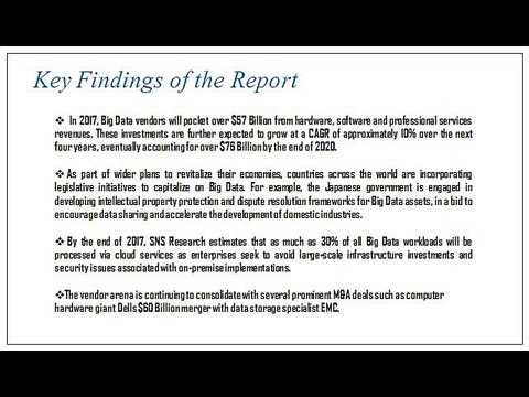 The Big Data Market Research Report 2017-2030 with Opportunities, Challenges, Strategies, Industry Verticals and Forecas