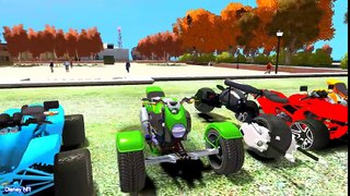Learn Numbers & Colors - Color Quad Bike Party and Colors Cars for Kids in Spiderman Cartoon Videos