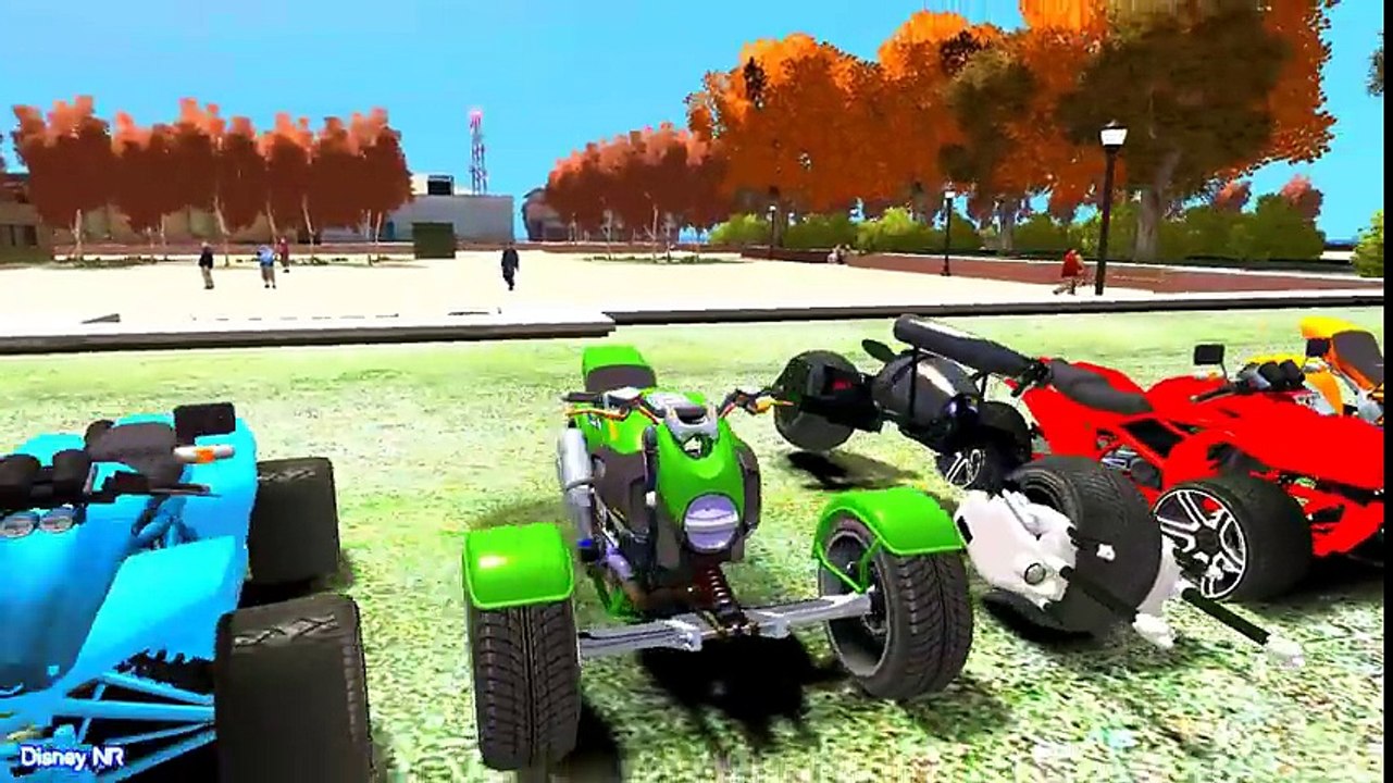 Learn Numbers & Colors - Color Quad Bike Party and Colors Cars for Kids in Spiderman Cartoon Videos