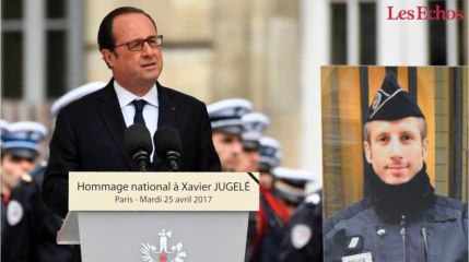 François Hollande rend hommage au policier tué sur les Champs-Elysées