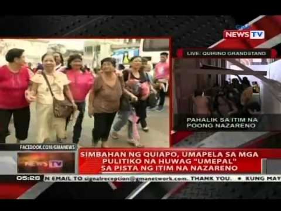 Simbahan ng Quiapo, umapela sa mga pulitiko na huwag 'umepal' sa Pista ng Itim na Nazareno