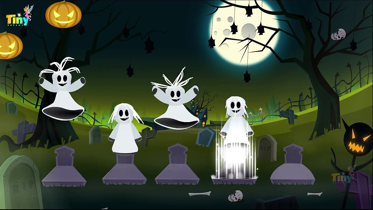 Five Little Ghosts | Halloween version |Nursery Rhymes For Kids | Song by Tiny Dream Kids .