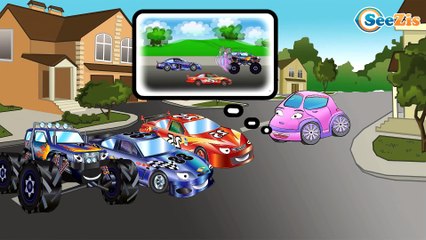 Akıllı Arabalar - Yarış arabası ve Polis arabası - Eğitici Çizgi Film - Türkçe İzle