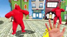 Color Dinosaur gorilla 3d animation Finger family - Captain america Cartoon Rhymes songs