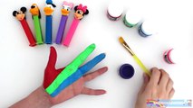 Learn Colors for Children Body Paint with Disney Pez Candy & Finger Family Nursery Rhymes