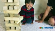 GIANT JENGA like Wooden Tumbling Tower Family fun game for kids Kinder Egg Surprise Toys