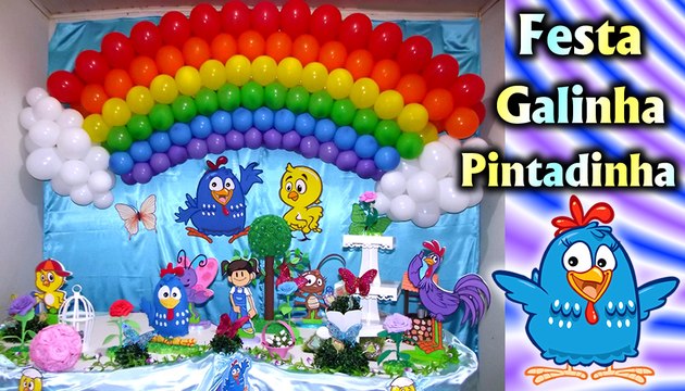 Decoração de Festa Tema Galinha Pintadinha - Aniversário infantil - Fiesta / Party Kids / Ideias / Arco-Íris