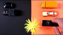 Learning Black or Orange colors for kids with street vehicles tomica トミカ Hot Wheels siku