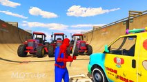COLORS RED TRACTORS & SPIDERMAN COLORS PARTY SUPERHERO CARTOON RHYMES FOR CHILDREN WITH ACTION SONGS