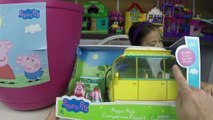 GIANT PEPPA PIG SURPRISE TOYS RED CAR Worlds Biggest Surprise Egg Peppa Pig CamperVan Toy Unboxing