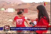 Jicamarca: huaico dejó graves daños en decenas de viviendas