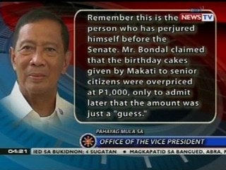 Kampo ni VP Binay, hinamon si Atty. Bondal at ang mga senador na magsampa ng kaso