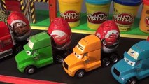 Surprise Kinder Eggs,4 Surprise Eggs in Pixar Cars Radiator Springs with the Haulers and McQueen Car