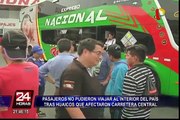 Terminal de Yerbateros: suspenden viajes por huaicos en la Carretera Central