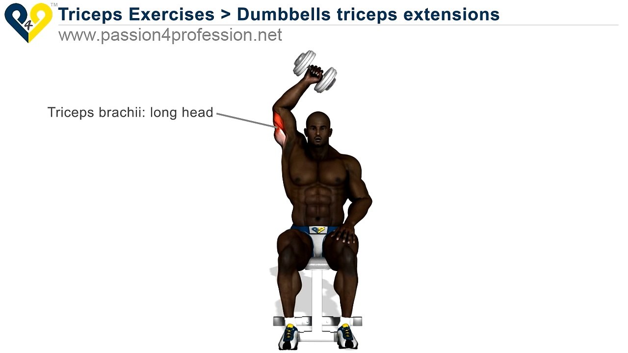 Dumbbells triceps extensions - YouTube