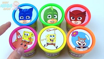 Сups Stacking Toys Play Doh Clay Pj Masks Disney Spongebob Collection Learn Colors for Kids