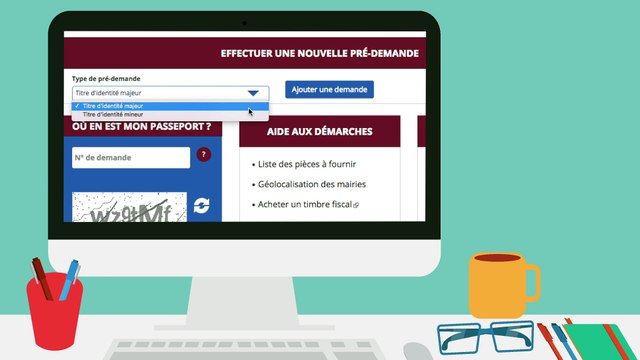 Pré-demande de carte d'identité en ligne