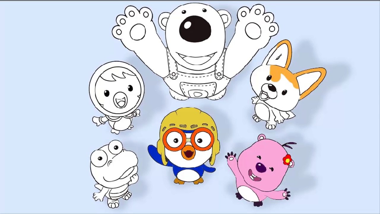 Pororo Coloring Pages - 뽀로로 색칠공부 - Tô Màu Pororo