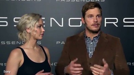 Chris Pratt supports bra less Jennifer Lawrence at CinemaCon