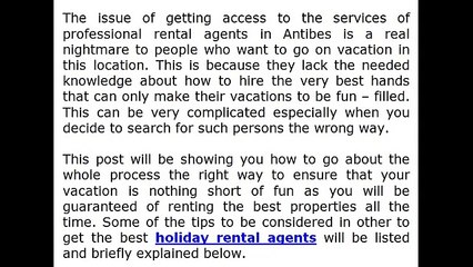 How To Choose The Best Holiday Rental Agency Antibes