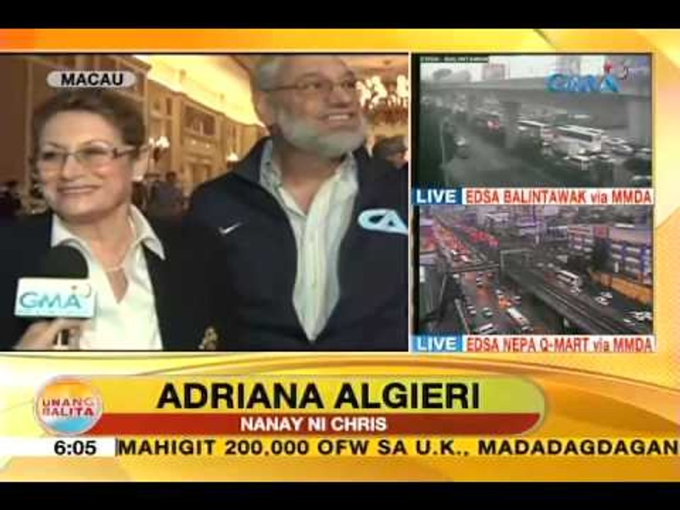 UB: Algieri, pahinga muna kasama ang kanyang pamilya ilang araw bago ang laban nila ni Pacquiao