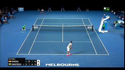 下载视频: Rafael Nadal vs Grigor Dimitrov - Set Point 4th Set Australian Open SF 2017