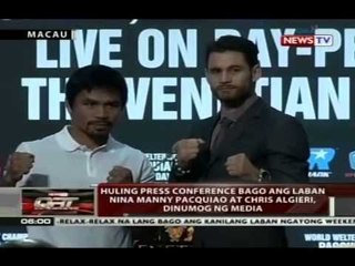 Download Video: Huling press conference bago ang laban nina Manny Pacquiao at Chris Algieri, dinumog ng media