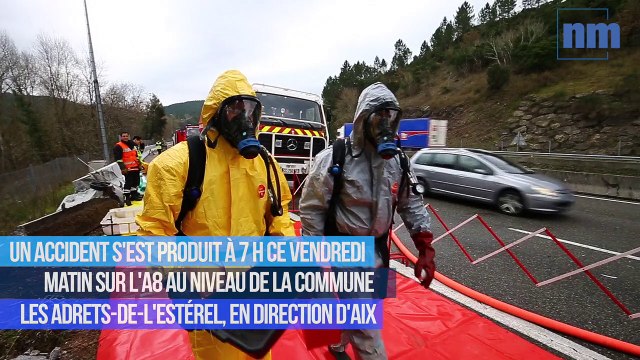 Un camion, transportant des matières dangereuses, accidenté sur l'A8