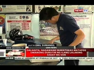 Télécharger la video: Dalagita, nagawang makatakas matapos umanong dukutin ng ilang lalaking sakay ng van