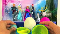 FROZEN Play Doh Surprise Eggs Elsa Anna Dolls Playdough Huevos Sorpresa Plastilina Muñecas Frozen