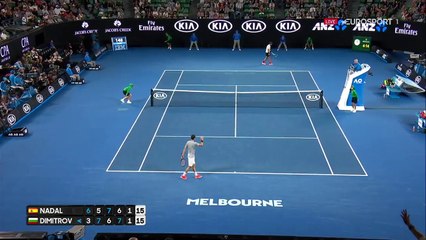 Les 2 plus beaux points de Dimitrov face à Nadal #AusOpen