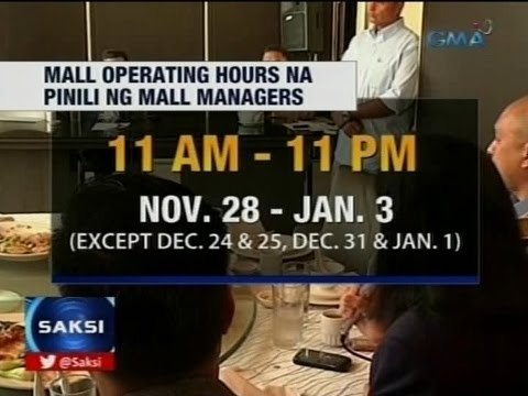 Saksi: 11 am-11 pm mall hours, napagkasunduan para iwas-traffic