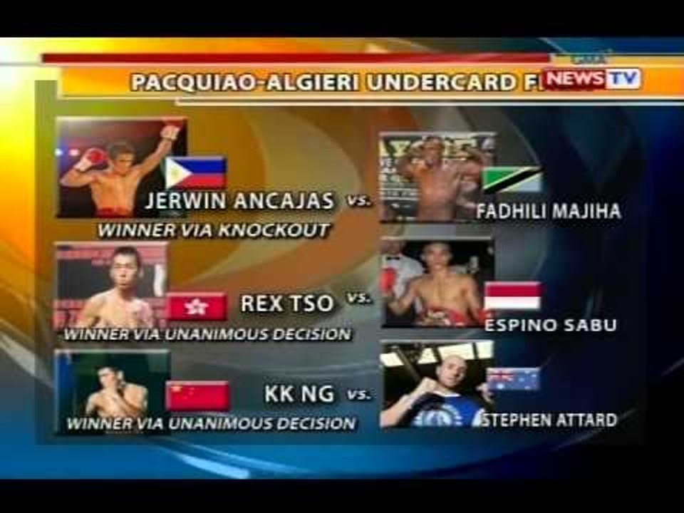 BT: Pacquiao-Algieri undercard fights