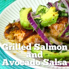 GRILLED SALMON WITH AVOCADO SALSA