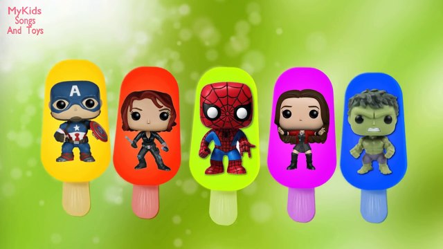 Avengers TOYS SPIDERMAN HULK Finger Family Lollipops Ice Cream Nursery ( Daddy Finger )