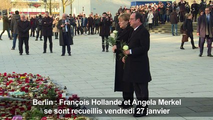 Berlin : Merkel et Hollande se recueillent