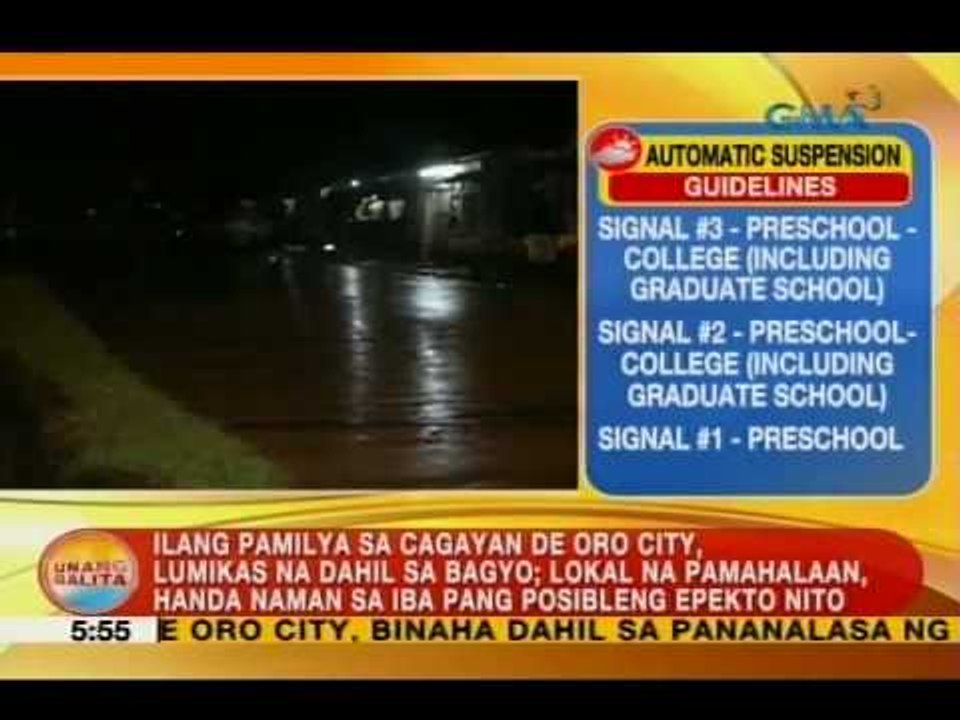 UB: Ilang pamilya sa Cagayan de Oro City, lumikas na dahil sa bagyo