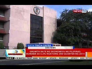 Growth rate ng ekonomiya ng Pilipinas, bumaba sa 5.3% ngayong 3rd quarter ng 2014