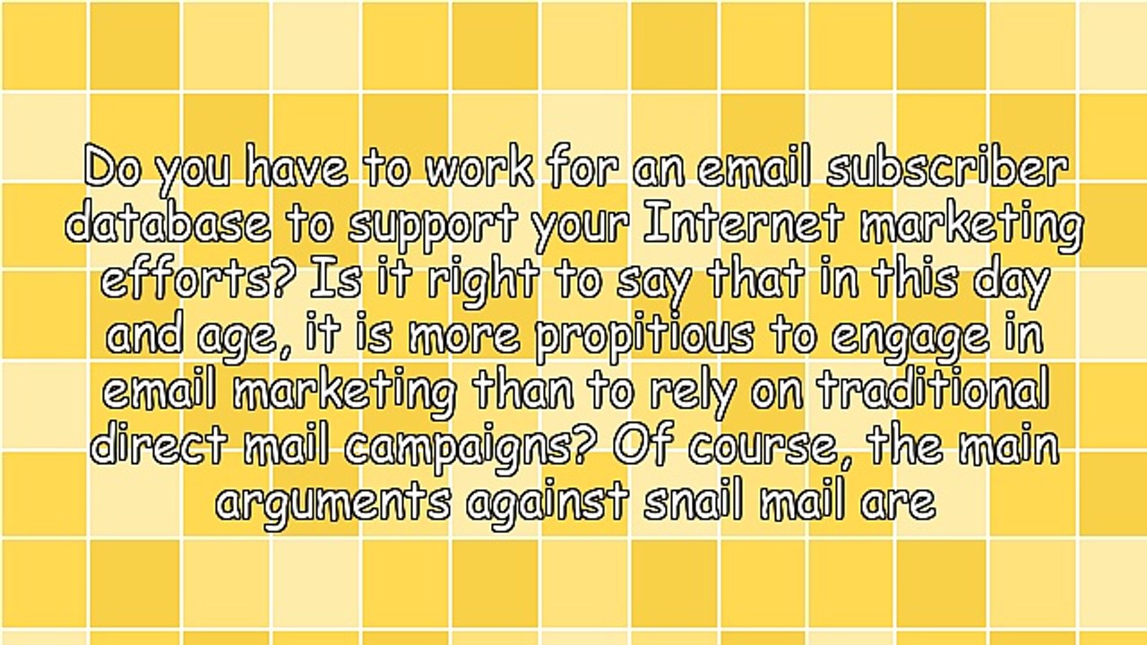 Email Database - Building Block of Strong Internet Marketing