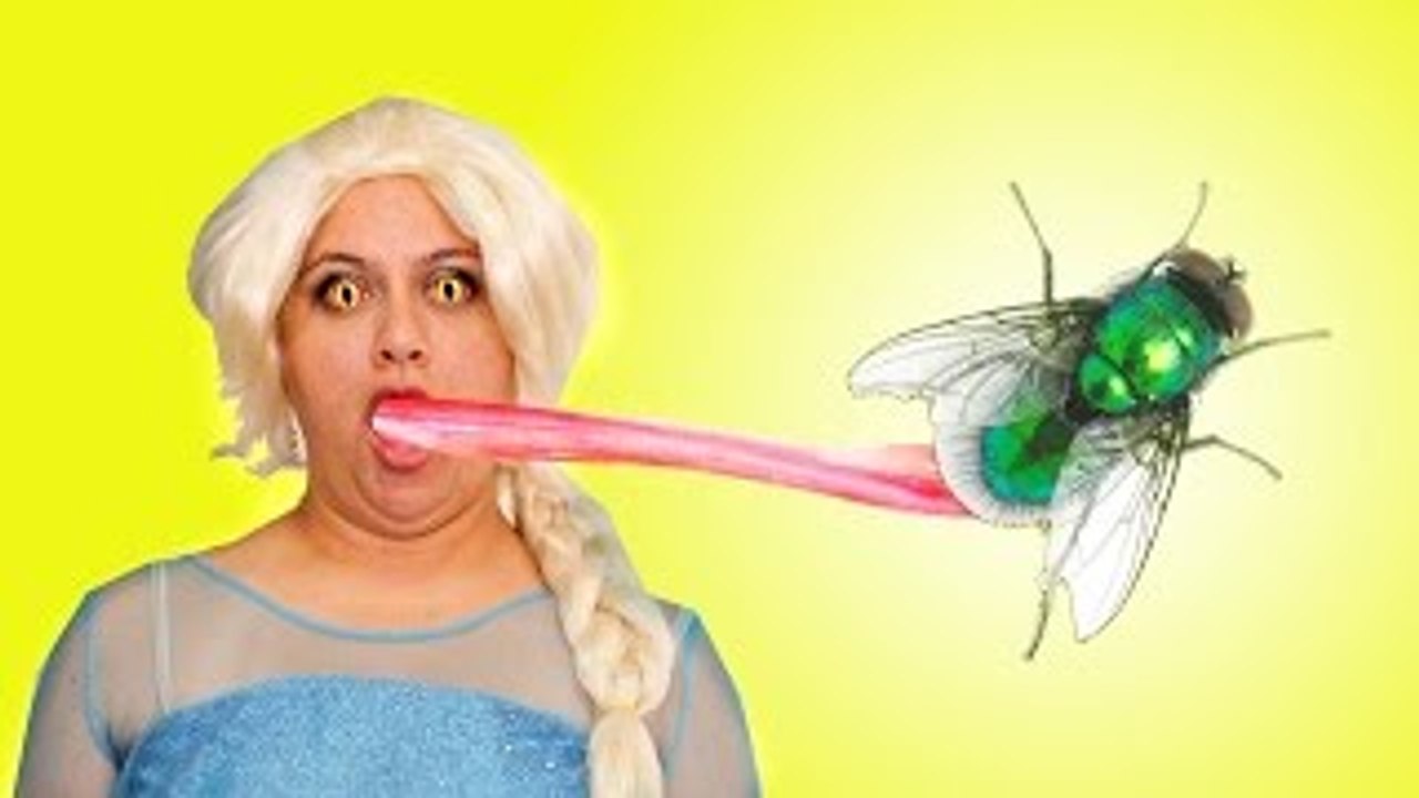 Elsa vs Joker - Frozen Elsa Eats a Fly!? w/ Spiderman Superhero Fun in Real Life :)