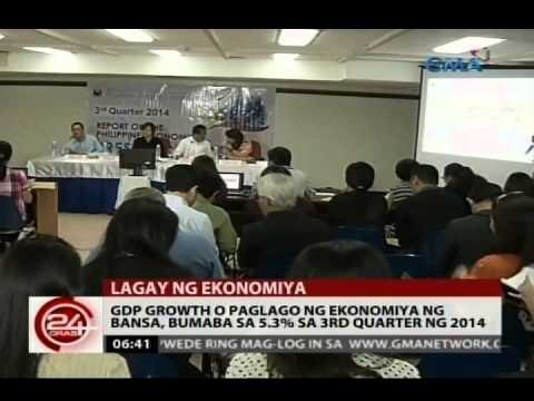 24Oras: GDP growth o paglago ng ekonomiya ng bansa, bumaba sa 5.3% sa 3rd quarter ng 2014
